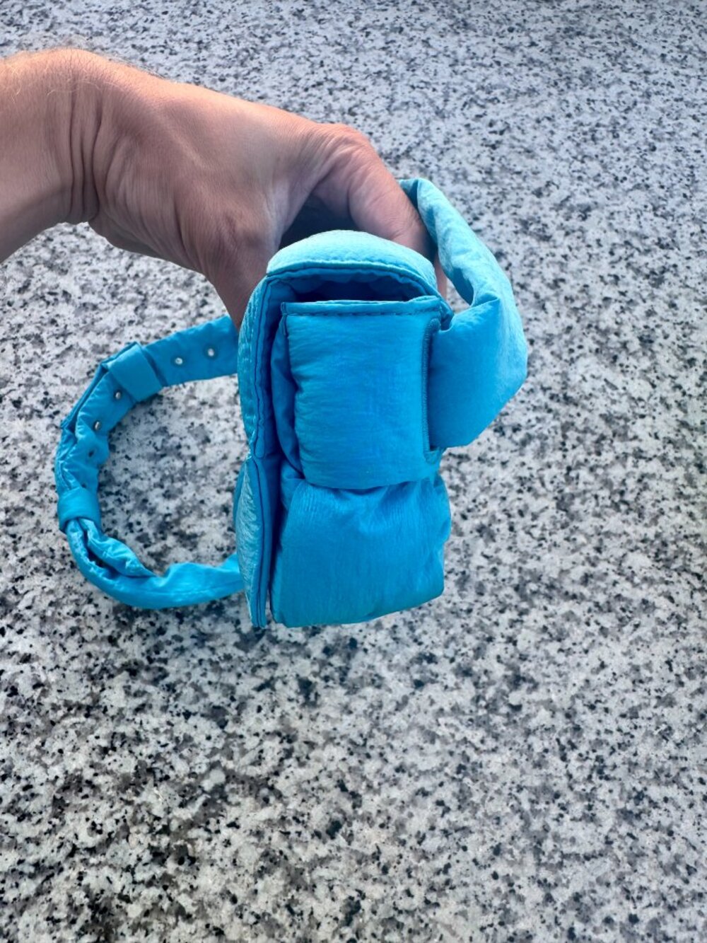 Bottega Veneta Padded Intrecciato Nylon Cassette Bag in Pool Blue - Picture 11 of 14
